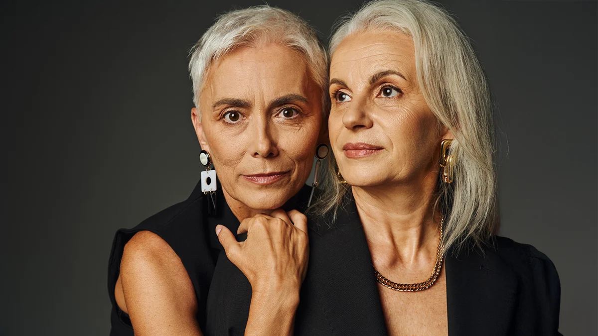 Two well-kept women in their 50s